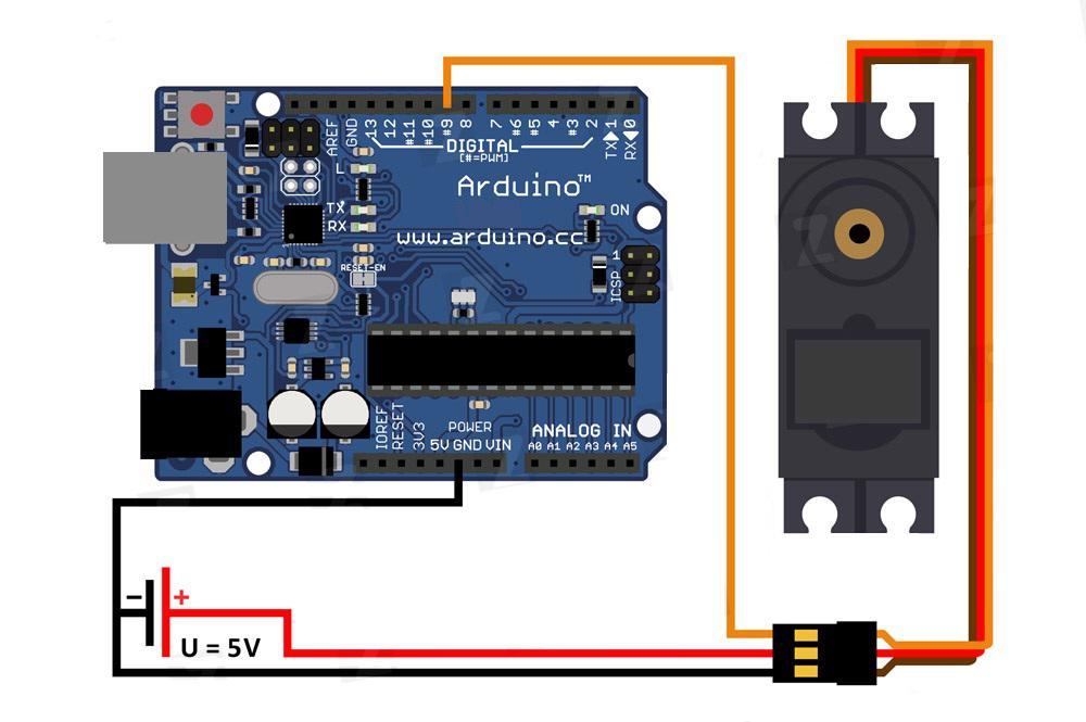 Сервопривод ардуино подключение схема - 96 фото